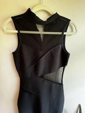 Fashion Nova Black Bandage gown with sheer cutouts
